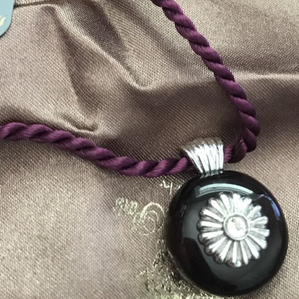 Angelique De Paris Purple Round Pendant Necklace
